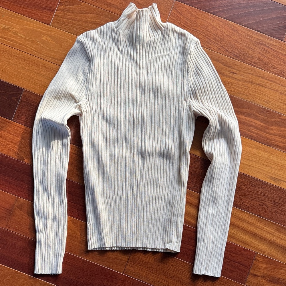 Zara Women's Cream Turtleneck Top